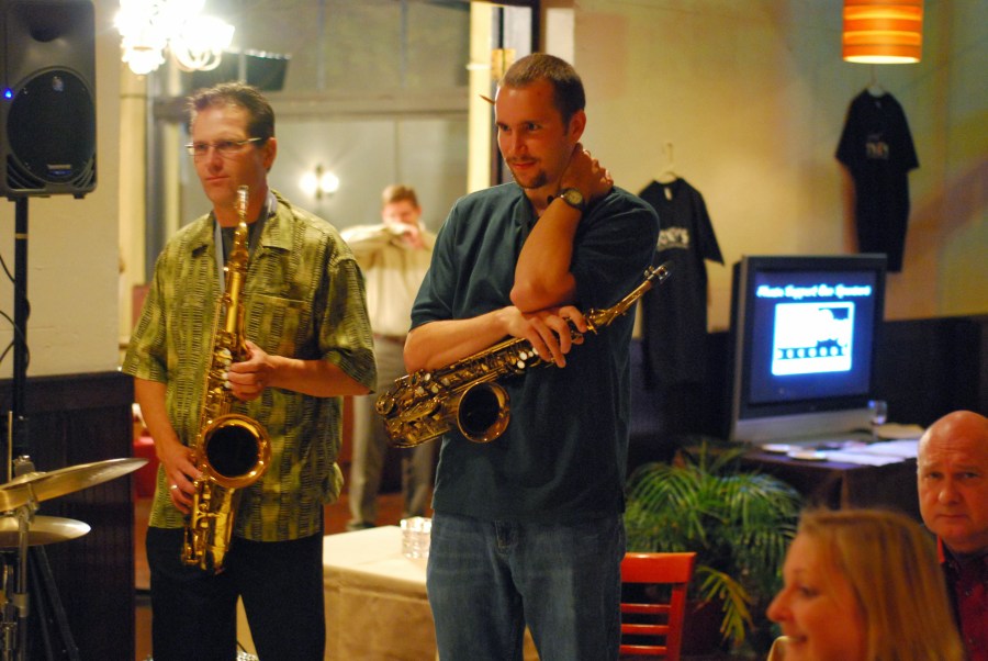 Matt Wenman and my brother Ray at the opening party